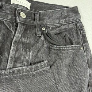 PacSun High Waisted Straight Leg Ripped Jeans Faded Black Denim Womens